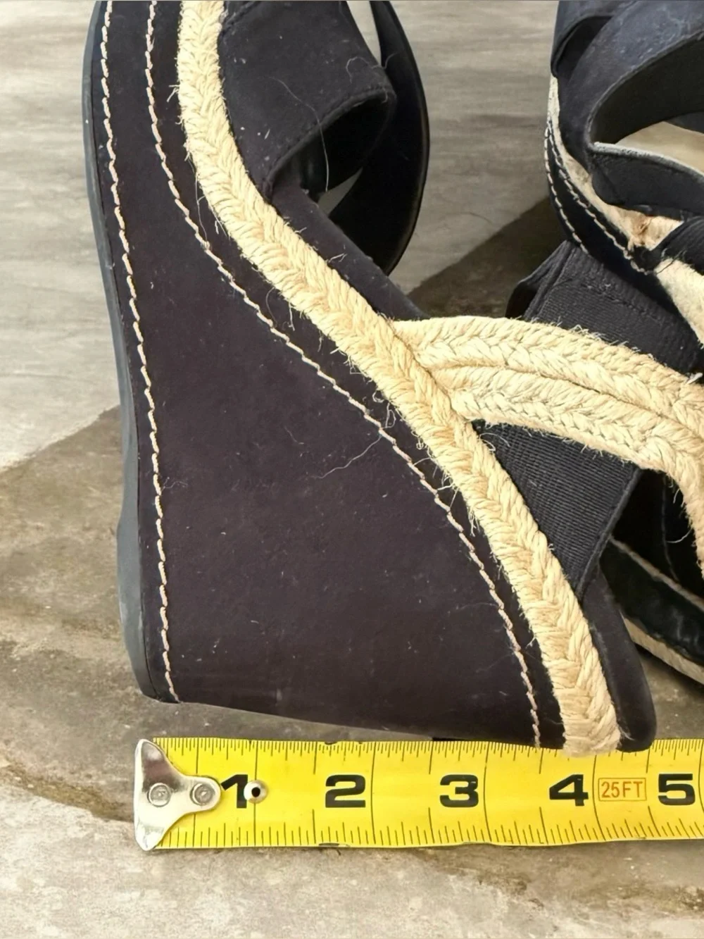 Studio Paolo Black Strappy Slip On Wedge Espadrille Sandals Size 7